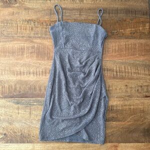 Sequin mini dress, grey with sparkle detail. Size small